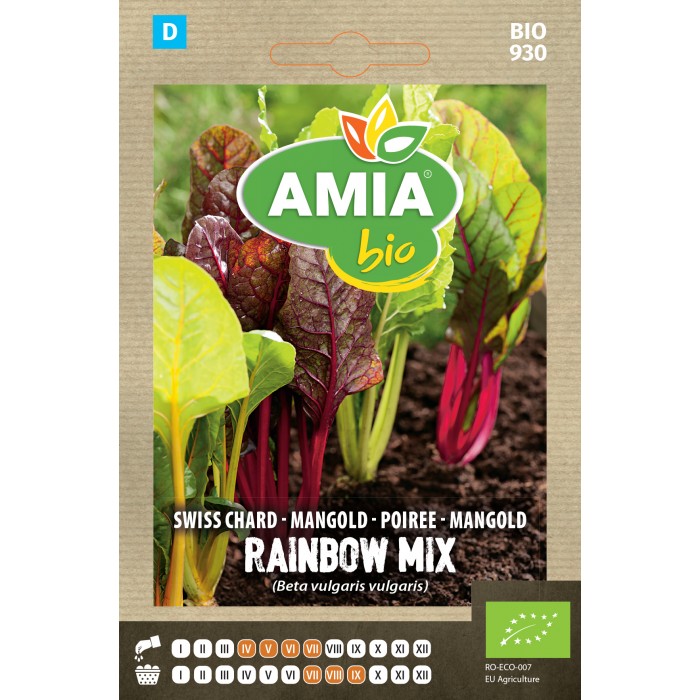 Seminte bio de Mangold Rainbow mix Amia  1 gram